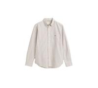 Langarmhemd GANT "Regular Fit Oxford Hemd strukturiert langlebig dicker gestreift", Herren, Gr. XXL, N-Gr, weiß (schwarz braun), Popeline, Obermaterial: 100% Baumwolle, regular fit hüftlang, 2-Knopf-M