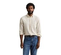GANT Herrenhemd Regular Cotton Linen Stripe Shirt – Leinen-Baumwoll-Mix, gestreift – Beige L