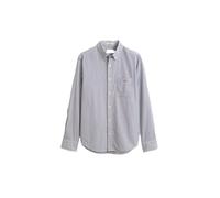 Langarmhemd GANT "REGULAR POPLIN STRIPE SHIRT", Herren, Gr. XXL, N-Gr, blau (faded taupe), Web, Obermaterial: 100% Baumwolle, gestreift, regular fit normal, Rundhals, eingesetzt Manschette, Hemden, Re