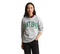 Sweatshirt GANT "GRAPHIC C-NECK", Damen, Gr. M, grau (light grau melange), Sweatware, Obermaterial: 100% Baumwolle, relaxed fit normal, Rundhals, Rippbündchen, Sweatshirts Sweatshirt, Rundhals, relaxe