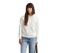 Hoodie GANT "REG TONAL SHIELD HOODIE", Damen, Gr. M, eggshell, Sweatware, Obermaterial: 78% Baumwolle, 22% Polyester, regular fit hüftlang, Rippbündchen, Sweatshirts Hoodie, Ton in Ton Stickerei, Ripp