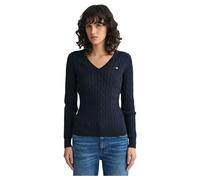 GANT Damen Classic Zopfstrickpullover – Blau – XL – 1er Pack
