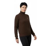 Gant - Stretch Cotton Cable Turtleneck - - Knitwear - Damen - Braun - M