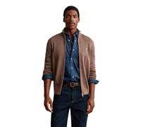 GANT Herren Strickjacke - CASUAL COTTON ZIP CARDIGAN, Stehkragen, Baumwolle Braun / XL XL Braun