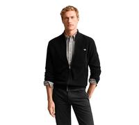 Sweatshirt GANT "Strickjacke MICRO TEXTURED COTTON ZIP CARDIGAN 1er Pack", Herren, Gr. L, schwarz, Obermaterial: 100% Baumwolle CO., Sweatshirts Sweatshirt (41491726-L) schwarz