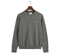 GANT Rundhalspullover CLASSIC COTTON C-NECK – 100% Baumwolle, meliert – Damen 5XL dunkelgrau melange