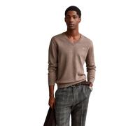 GANT Herren Klassischer V-Neck Pullover aus Baumwolle (XL) DK HAZELNUT MELANGE