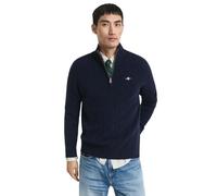 Gant Halfzip Lammwollpullover Cable Blau - Größe XXL Dunkelblau XXL