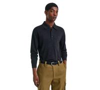 Gant Extrafine Merino Knitted Polo Dark Charcoal Melange Grau XL