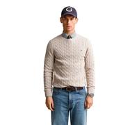 GANT Strickpullover Regular Fit Rundhals 100% Baumwolle Herren XL Clay Beige