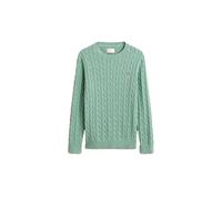 GANT Strickpullover Regular Fit Rundhals aus Baumwolle Grün Einfarbig XL