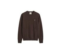 GANT Pullover 87311 Rundhalspullover aus Lammwolle Braun Melange Größe M