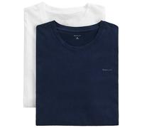 GANT Kurzarm-Baselayer 900012008 – 2er-Pack C-Neck, 100% Baumwolle, Regular Fit – Gr. M Navy/White