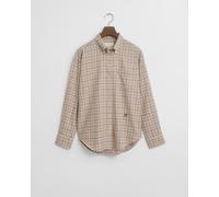 GANT Damen Angeraute Relaxed Fit Flanellbluse mit Karomuster (40) PLUM WINE