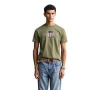 GANT Herren T-Shirt - REGULAR ARCHIVE SHIELD, Rundhals, kurzarm, Baumwolle, Print Grün (Dry Herb) 2XL
