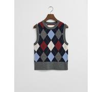 GANT - Argyle Pullunder mit Rundhalsausschnitt charcoal melange - Gr. - L