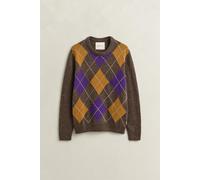 GANT Herren Argyle Rundhalspullover aus Noppengarn (XXXL) Braun MELANGE