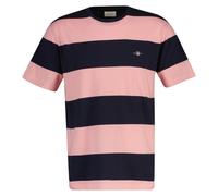 GANT Herren T-Shirt gestreift - BAR STRIPE T-SHIRT, Rundhals, Kurzarm, Baumwolle Pink M