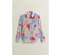GANT - Baumwoll Seiden Bluse mit Blumenprint light blue - Gr. - 42