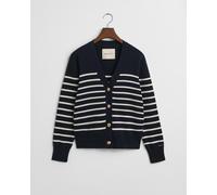 GANT - Baumwoll-Strickjacke mit Streifen evening blue - Gr. - XL