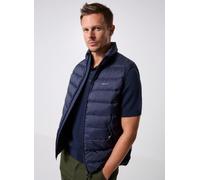 Steppweste GANT "LIGHT DOWN VEST", Herren, Gr. S, blau (evening blau), Web, Obermaterial: 100% Polyester. Futter: 100% Polyester, casual, regular fit hüftlang, Westen, Stehkragen, leicht, 2-Wege Reißv