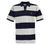 Poloshirt GANT "Poloshirt BLOCK STRIPE POLO", Herren, Gr. XXL, grau (grau (grau melange)), Obermaterial: 100% Baumwolle CO., Shirts (19290616-XXL) grau (grau melange)