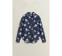 GANT Damen Bluse aus Baumwoll-Seiden-Mix mit Blumenprint (36) EVENING Blau