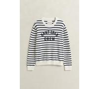 GANT - Breton Striped Pullover mit Grafik eggshell - Gr. - XL