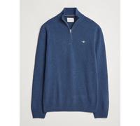 GANT Casual Cotton Half Zip Dark Jeans Blue Melange Blau M