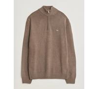 GANT Regular Fit Strickpullover Zipbraun, Einfarbig