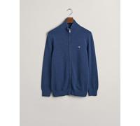 GANT Herren Casual Cotton Zip Cardigan BAUMWOLLSTRICKJACKE MIT REIßVERSCHLUSS, Dark JEANSBLUE Melange, XXL
