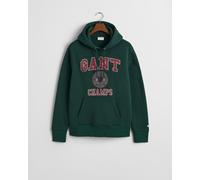 Hoodie GANT "FRONT GRAPHIC SWEAT HOODIE" Gr. XXXL, grün (tartan green) Herren Sweatshirts (82041828-XXXL) tartan green