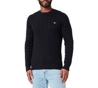 GANT Herren Pullover Cotton Cable C-Neck Zopfstrick Baumwolle Schwarz 4XL