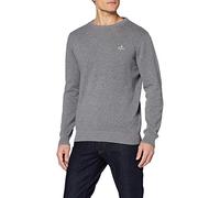 GANT Herren Classic Cotton C-Neck Pullover, Dark Grey Melange, Standard