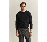 Rundhalspullover GANT "CLASSIC COTTON", Herren, Gr. 3XL, schwarz, Web, Obermaterial: 100% Baumwolle, regular fit normal, Rundhals, eingesetzt angesetztes Bündchen, Pullover Rundhalspullover, Regular f