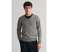 GANT Classic Cotton V-neck Dark Grey Melange Größe: S | Pullover Outlet | Herren | Grau