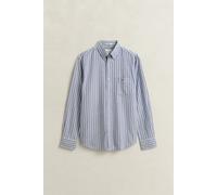 Langarmhemd GANT "REGULAR CLASSIC OXFORD STRIPE SHIRT", Herren, Gr. L, N-Gr, college blau, Web, Obermaterial: 100% Baumwolle, gestreift, regular fit normal, Rundhals, eingesetzt Manschette, Hemden, Re