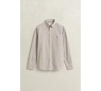 Gant Regular Fit Classic Striped Oxford Shirt Light Taupe Beige M