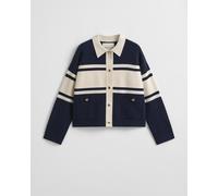 GANT Cardigan aus Viskose-Mix im Colour-Blocking-Design in Marine, Größe L