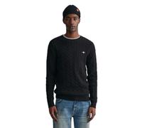 GANT Herren Pullover Cotton Cable C-Neck Zopfstrick Baumwolle Schwarz 4XL