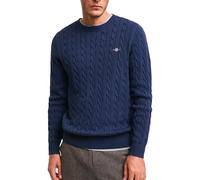 Strickpullover mit Rundhalsausschnitt S men Jeansblau Melange