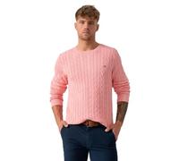 Gant Herren Strickpullover aus Baumwolle COTTON CABLE C-NECK, rose, Gr. M