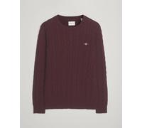 GANT Herren Cotton Cable C-Neck Pullover, Bordeaux Melange, L