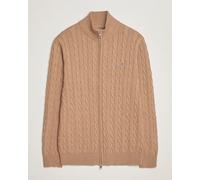 GANT Cotton Cable Full Zip Dark Sand Melange Braun M
