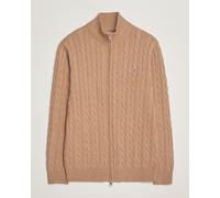 GANT Cotton Cable Full Zip Dark Sand Melange Braun S