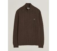 GANT Regular Fit Troyer mit Half Zip in Dunkelbraun, Größe S