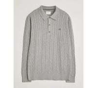 Gant Cotton Cable Polo Grey Melange Grau M