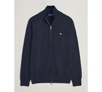 GANT Cotton Full Zip Cardigan Evening Blue Blau L