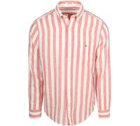 Langarmhemd GANT "Hemd REGULAR COTTON LINEN STRIPE SHIRT 1er Pack", Herren, Gr. XL, N-Gr, pink (rosa), Obermaterial: 55% Leinen LI. 45% Baumwolle CO., Hemden (58558947-XL) rosa