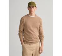 Rundhalspullover GANT "COTTON PIQUE C-NECK" Gr. XL, grün (dark khaki) Herren Pullover Scandic Style (91005436-XL)